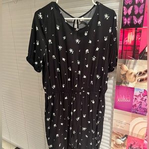 black with flowers maxi romper